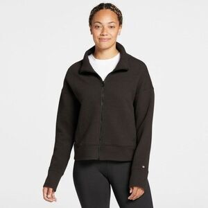 CALIA Women's Bubble Cloud Zip Up Jacket Pure Black Size Large
